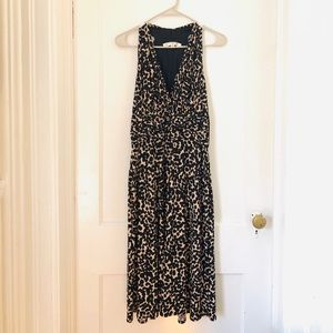Evan Picone Tan Animal Print V Neck Dress (14P)